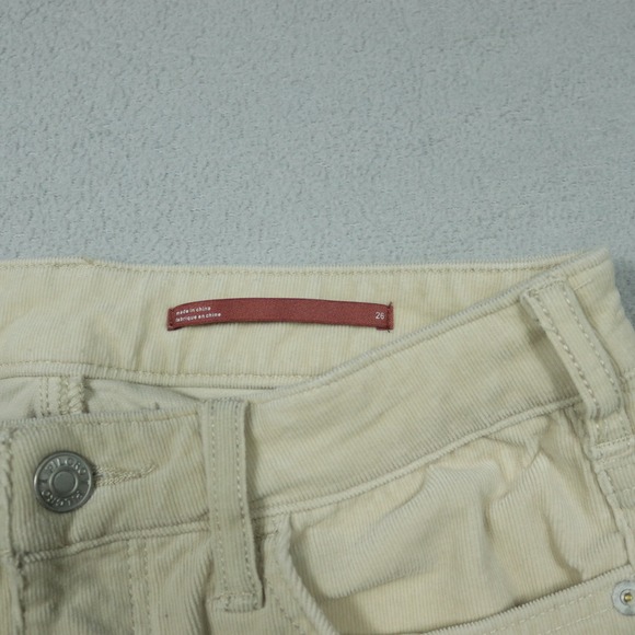Pilcro High-Rise Skinny Corduroy Pants Cream Beige Women Size 26 Anthropologie - Picture 5 of 12